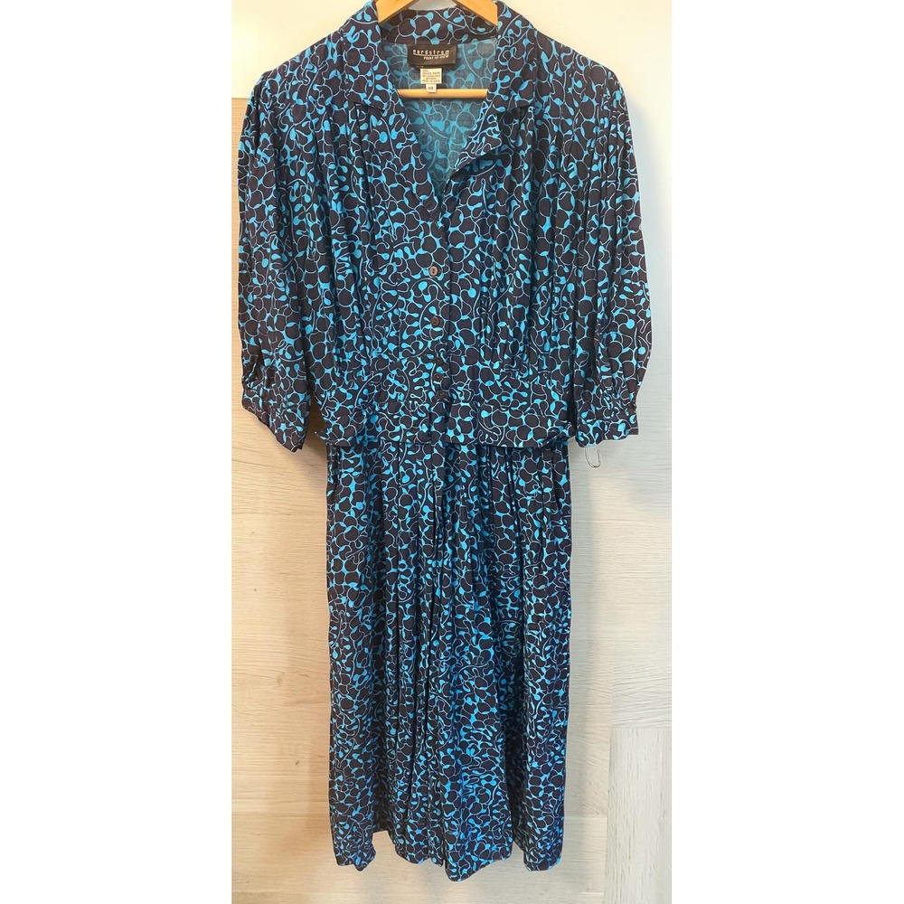 Nordstrom Nora Noh West Button Front Abstract Print Womens Midi Dress Size 14
